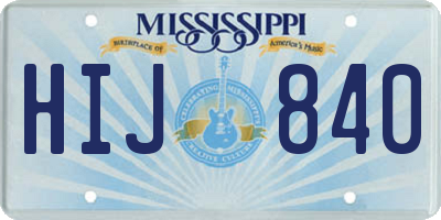 MS license plate HIJ840