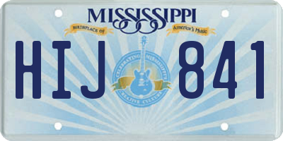 MS license plate HIJ841