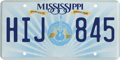 MS license plate HIJ845