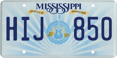 MS license plate HIJ850