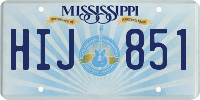 MS license plate HIJ851