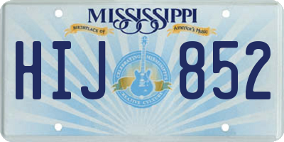 MS license plate HIJ852