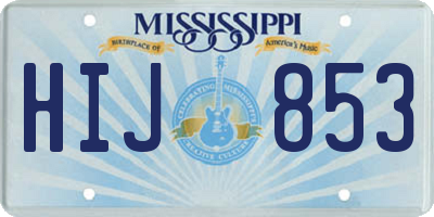 MS license plate HIJ853