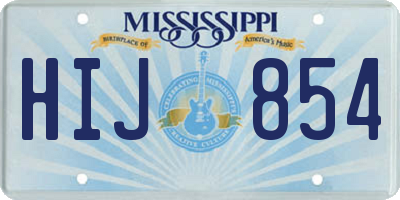 MS license plate HIJ854