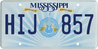 MS license plate HIJ857