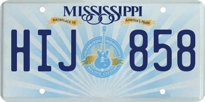 MS license plate HIJ858