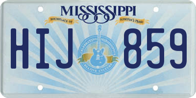 MS license plate HIJ859