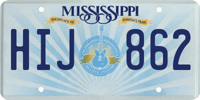 MS license plate HIJ862