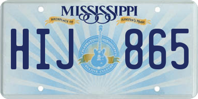MS license plate HIJ865
