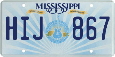 MS license plate HIJ867