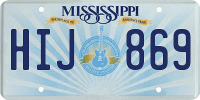 MS license plate HIJ869