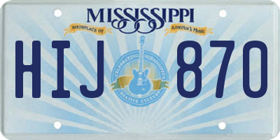 MS license plate HIJ870