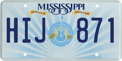 MS license plate HIJ871