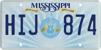 MS license plate HIJ874