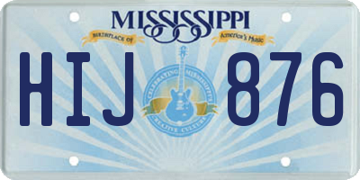 MS license plate HIJ876