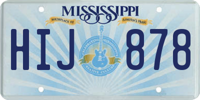 MS license plate HIJ878