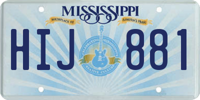 MS license plate HIJ881