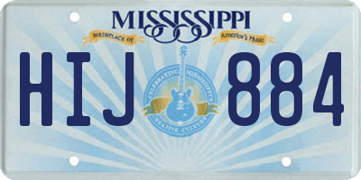 MS license plate HIJ884