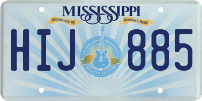 MS license plate HIJ885