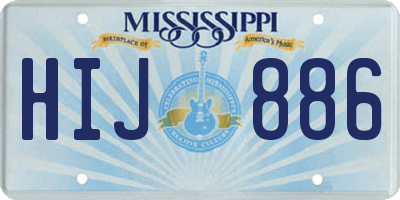 MS license plate HIJ886