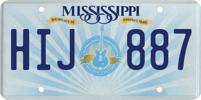 MS license plate HIJ887