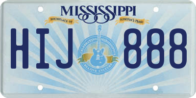 MS license plate HIJ888