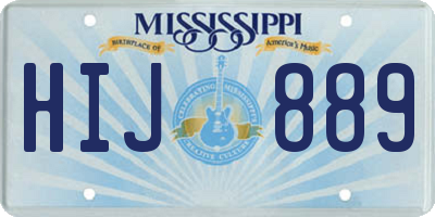 MS license plate HIJ889