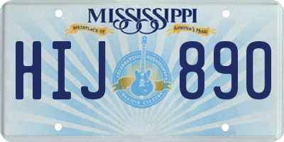 MS license plate HIJ890