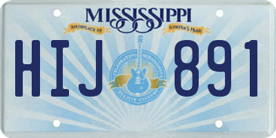 MS license plate HIJ891