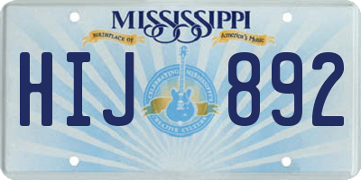 MS license plate HIJ892
