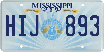 MS license plate HIJ893