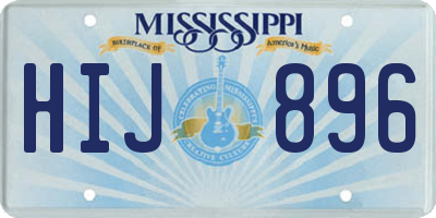 MS license plate HIJ896