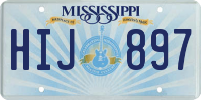 MS license plate HIJ897