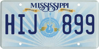 MS license plate HIJ899