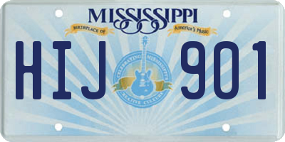 MS license plate HIJ901