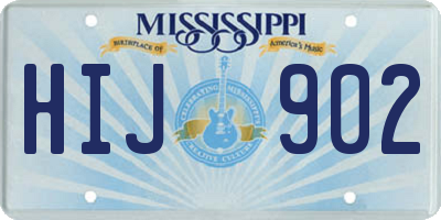 MS license plate HIJ902