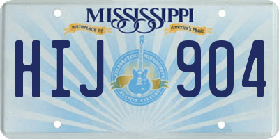 MS license plate HIJ904