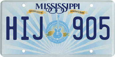 MS license plate HIJ905
