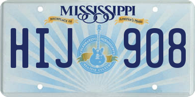 MS license plate HIJ908