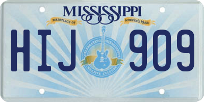 MS license plate HIJ909