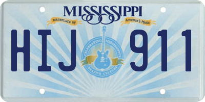MS license plate HIJ911
