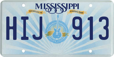 MS license plate HIJ913