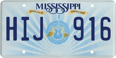 MS license plate HIJ916