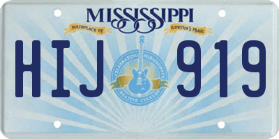 MS license plate HIJ919