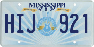MS license plate HIJ921