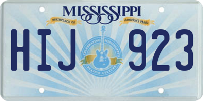MS license plate HIJ923