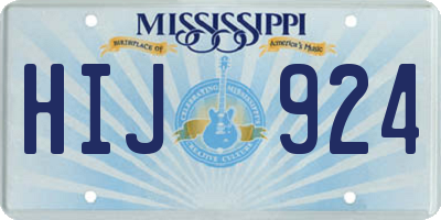 MS license plate HIJ924