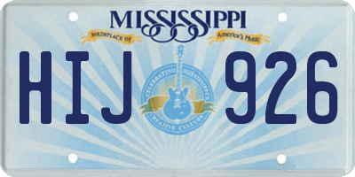 MS license plate HIJ926