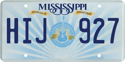 MS license plate HIJ927