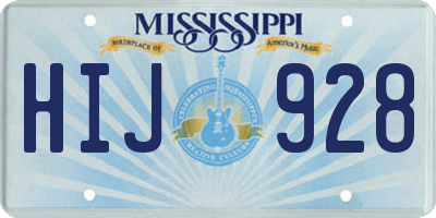 MS license plate HIJ928